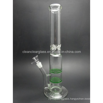 Thick Glass Water Pipe Glass Pipe Wholesale with 2 Layer Honeycomb Percs and 18.8mm Joint